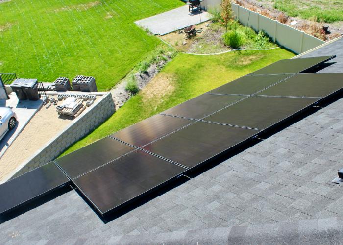 solar panels on a roof