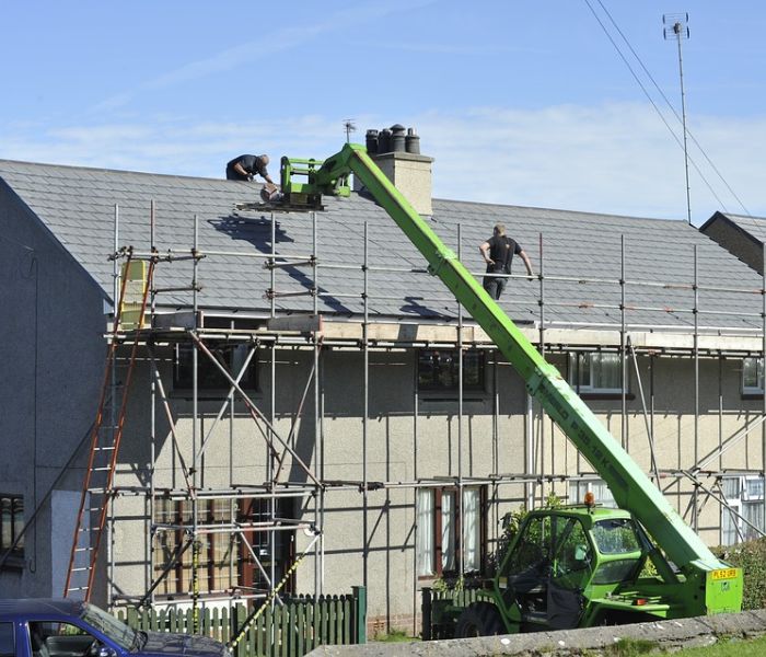 doing a roof inspection
