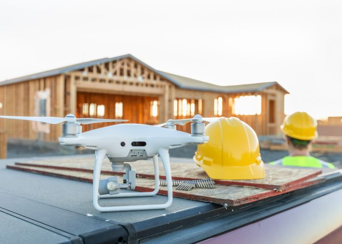 expert doing roof inspection with drone in rhode island